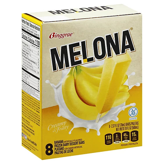 Melona Ice Cream Bar - Banana (box of 8's)