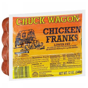 Chuck Wagon Chicken Franks 340g