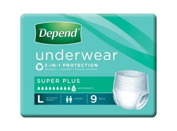 Depend Underwear (L x 9’s pack)