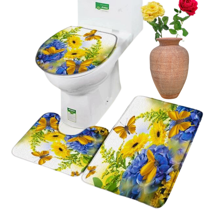 Toilet-shower 3pcs set (assorted colors & designs)