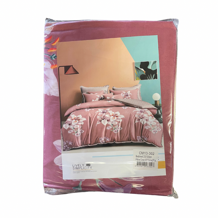 Lively Simplicity Double size-Bedding sets (1x bedsheet, 2x pillows)