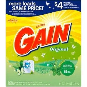 Gain  detergent washing powder samoa 91 oz