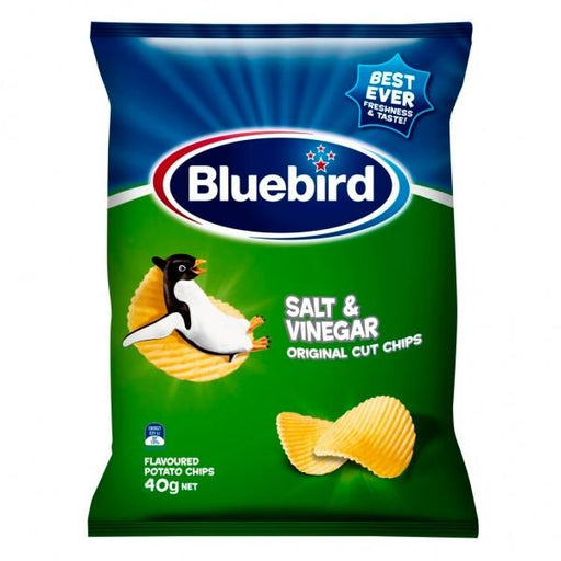 Bluebird original cut salt and vinegar flavoured potato chips 40g - MADPACIFIC